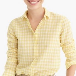 J. Crew Yellow Gingham Button Down